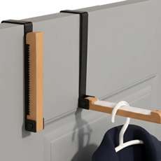 무무킷 접이식 문걸이 가방걸이 도어 행거, 블랙우드