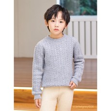 NELJ 毛衣童裝係列 百搭兒童素羊毛衫 男女童七針加厚圓領麻花秋冬新款針織打底衫