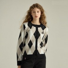 공식 벤시몽 여성 디아망 아가일 가디건 프렌치블랙