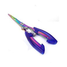 彩色多功能魯爾鉗不銹鋼路鉗取鉤器剪線器綁鉤路鉗鉗子釣魚剪刀, 藍色, 1個