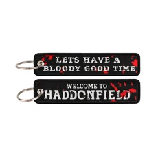 1pcs 컴퓨터 팝업 창 따옴표 오토바이에 대 한 수 놓은 키 태그 키 체인 배낭 패션 키 링 액세서리 선물, 80 67