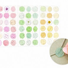 청첩장 실링왁스 봉인 스티커 왁스씰스티커, 그린
