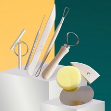 도예 조소 도구 8종 세트 도자기 만들기 공방 취미, 1개