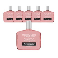 뉴트로지나 건강한 두피 클래리파이 & 샤인 샴푸 핑크 자몽, 6개, 354ml