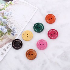 짱패브릭 NEW-20mm컬러스티치우드단추 (10p), 초코브라운