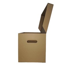 A4尺寸一片式掀蓋紙箱，34X25X26公分三層B浪加強硬紙箱，多功能收納箱，文件收納整理箱, 1個, 1個, Brown