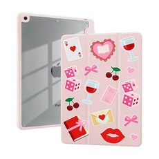 AdorableWhimsy 아이패드 (A16) 11세대 2025 11인치 / 아이패드 10세대 2022 10인치용 핑크 블로썸 케이스 펜슬 홀더 꽃 디자인 미적 여성스러운 3단, 11" iPad 11th Gen/10.9" iPad 1, 콜라주