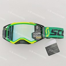 scott 斯科特越野摩托車護目鏡PROSPECT風鏡速降山地車防風鏡 護目鏡 防風眼鏡 運動眼鏡, 黃綠框 仿金片, 1個