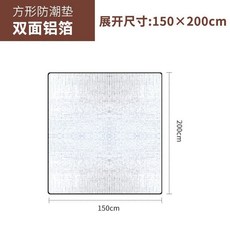 戶外野餐墊 雙面鋁膜防潮墊 爬行墊 帳篷地布 200x150cm, 200*150雙麵鋁有袋子,厚度3毫米