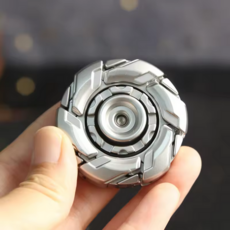 메카 변형 트랜스폼 EDC 피젯 스피너 | 스트레스 및 불안 완화 보조 | 집중력 향상 성인용 포켓 토이 감압 손가락 스피너 선물용, 1개, 은색