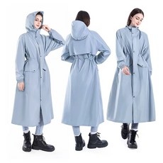 마르도 남녀 공용 고급 골프 우비 비옷 바람막이 레인코트, 라이트 스카이, 1개