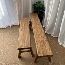 원목 긴 벤치의자 3인용 등받이형 식탁 벤치 우드 소재 내추럴 디자인 카페 야외용 실내 인테리어용, 220x26x45 (길이x너비x높이)