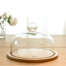 DIYOU 木質玻璃蛋糕罩 中, 1個