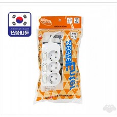 콩킹팜 세계 3구 멀티탭 개별스위치 1.5m 국내생산 안전접지, 1