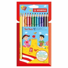 STABILO 思筆樂 Trio thick 三角油性色鉛筆 12色組, 1個, 1組