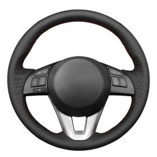 MEWANT Mazda 3 Mazda 6 Mazda 2 CX-3 CX-5 2013-2016 Scion iA 2016 Yaris iA (미국) 2017-2018 스티어링 휠 랩과, hive 극세사 가죽 빨간색 실