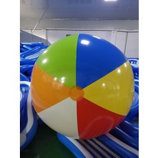 巨型充氣沙灘球 紅黃藍三色戶外草地球 學校幼兒園趣味運動會球, 新款六色彩球加厚款 (150cm), 1個