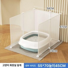 토일렛 파티션 배변 펜스 소형견 소변판 강아지 가림막 투명, 1개, 본화이트 55x50 고45cm