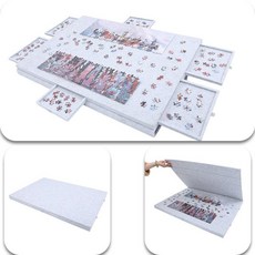 퍼즐 보드 매트 접이식 미끄럼방지 두꺼운 수납판, 1개, 실버그레이기본 1000 장(54x77cm)