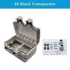 OMCH 실외 스위치 소켓 보호 박스 146 86형 방수 인클로저 오픈형 더블홀 플러시 마운트 방우형, 86-Transparent Black