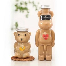 곰돌이 물병 예쁜 음료수병 어린이집 답례품 500ml 120개, 400ml 130개 / 홀있는 알루미늄뚜껑