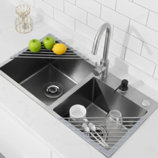 싱크대 공간활용 빠른건조 코너 삼각 싱크롤, 2개, 스틸 그레이