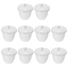 실험실 교실에서 화학 화합물을 가열할 수 있는 뚜껑 50ml 용량의 파티킬 실험실 도자기 도가니 15개 흰색 10개, 실험실 교실에서 화학 화합물을 가열할 수 있는 뚜껑 5