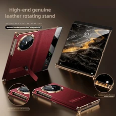 화웨이 메이트 XTs용 고급 천연 가죽 플립 케이스 새로운 특별한 회전 스탠드 풀, 01 빠른, 01 For Huawei Mate XT, 08 Cross pattern red