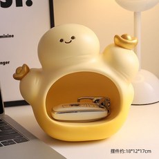 入戶玄關鑰匙收納擺件 薑要髮財嚮錢衝鴨 居家裝飾 喬遷搬家禮物, 1個, 薑要發財