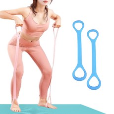 홈트 스트레칭 탄력 운동 밴드 2개세트, 블루 대형 2개