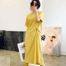 온리진 꼬임 반팔 루즈핏원피스 데일리원피스