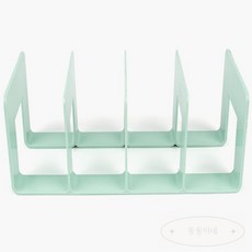 동동생활용품 심플 컬러 4칸 책꽂이 교무실책꽂이 책상책꽂이, 민트