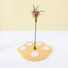 미니 낮은 고양이 나무 원목 등반 보드 작은 잘삼 사이 긁는 열 선반 쓰레기 한, L. 노란색 발자국 종 고양이 놀리는 모델 2