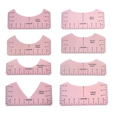 티셔츠 눈금자 리폼 티 반팔 수선 긴팔 DIY 의류 디자인 자 V넥 사이즈 U넥 옷 만들기 제작 재봉 쏘잉, 핑크