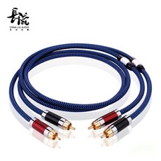長磐音響 YYTCG-G2 發燒雙蓮花二對二信號線 抗干擾單晶銅音響擴大機RCA音頻線 一對價, 1個, 1米