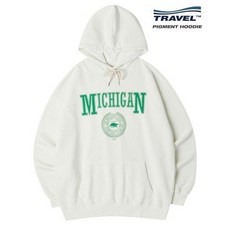 TRAVEL 미시간 울버린 피그먼트 후드티 크림