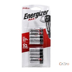 에너자이저 맥스 AAA 알카라인 건전지 10개입 벡셀 로케트 호환 가정용 사무실