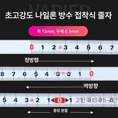 접착식 스틸 줄자 밴드 피트자, 정방향 1m, 1개, 초내마모 나일론 방수 13mm