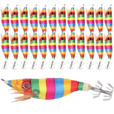 999피싱 가성비 초특가 왕눈이 수평 에기 쭈꾸미 갑오징어 문어 한치 낚시 미끼 채비, 무지개, 25개, 9g