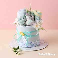 [기저귀케익] NEW 플라워가든 1단 미니 (출산백일돌선물) (베이비베이커리 본사/오후5시 이전 주문건 당일출고), 1개, 블루