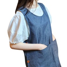 방가지똥 데님 원피스 앞치마 어린이집 유치원, 77사이즈, 1개