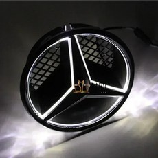 자동차 앞 엠블럼 그릴 라이트 Led 배지 메르세데스 벤츠 W166 W204 액세서리, 01 A Style, 02 White