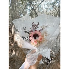 乾燥花花束 母親節康乃馨 聖誕節情人節玫瑰 交換禮物擺飾 情人節生日禮物婚禮小物 透明花束, 粉色雛菊(不含燈串提袋)