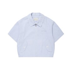 WACKY WILLY 우먼스 스트라이프 반팔 집업 점퍼 스카이블루 183449