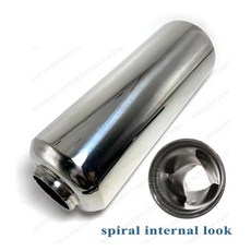 성능 배기 공명기 입구 출구 머플러 나선형 표면 시스템 자동차, 1개, 8. Smooth Surface C