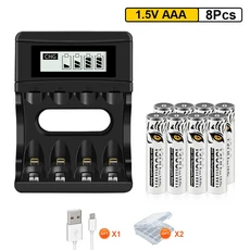 PALO AAA 배터리 1.5V 1300mWh 리튬 충전식 AAA 배터리 + 카메라 용 고속 배터리 충전기 전기 장난감 원격