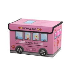 가정 용품 아동 의류 및 장난감 보관 상자 적층 부직포 만화 자동차 어린이 접이식, 04 Pink