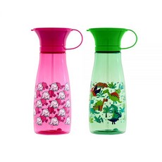 와우컵 어린이집 트라이탄 빨대컵 350ml 흘림방지 자기주도컵 아기컵 2개 등원 세트, 블루 드라이빙카, 블루 드라이빙카