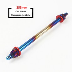 12mm 오토바이 스윙암 프론트 액슬 키트 304 스테인리스 스틸 골드 티타늄 - 30mm 육각 헤드 및 씰 포함 전기 자전거 모페드 커스텀 B용, [15] blue 255mm