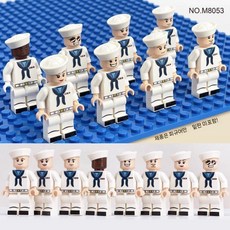 경찰 순찰보트/고무보트 조립블록(8세 남아 선물), 해군 미니피겨 8개